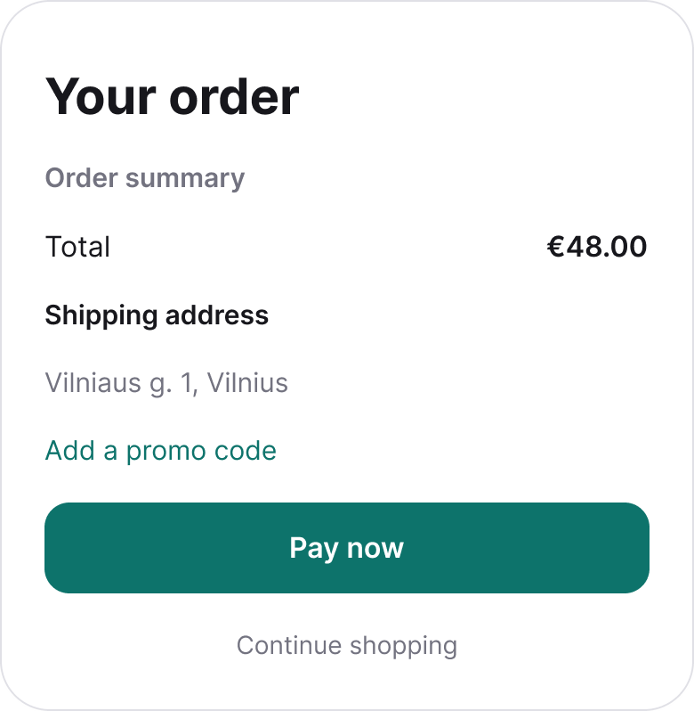 A checkout frame in Figma, still in English